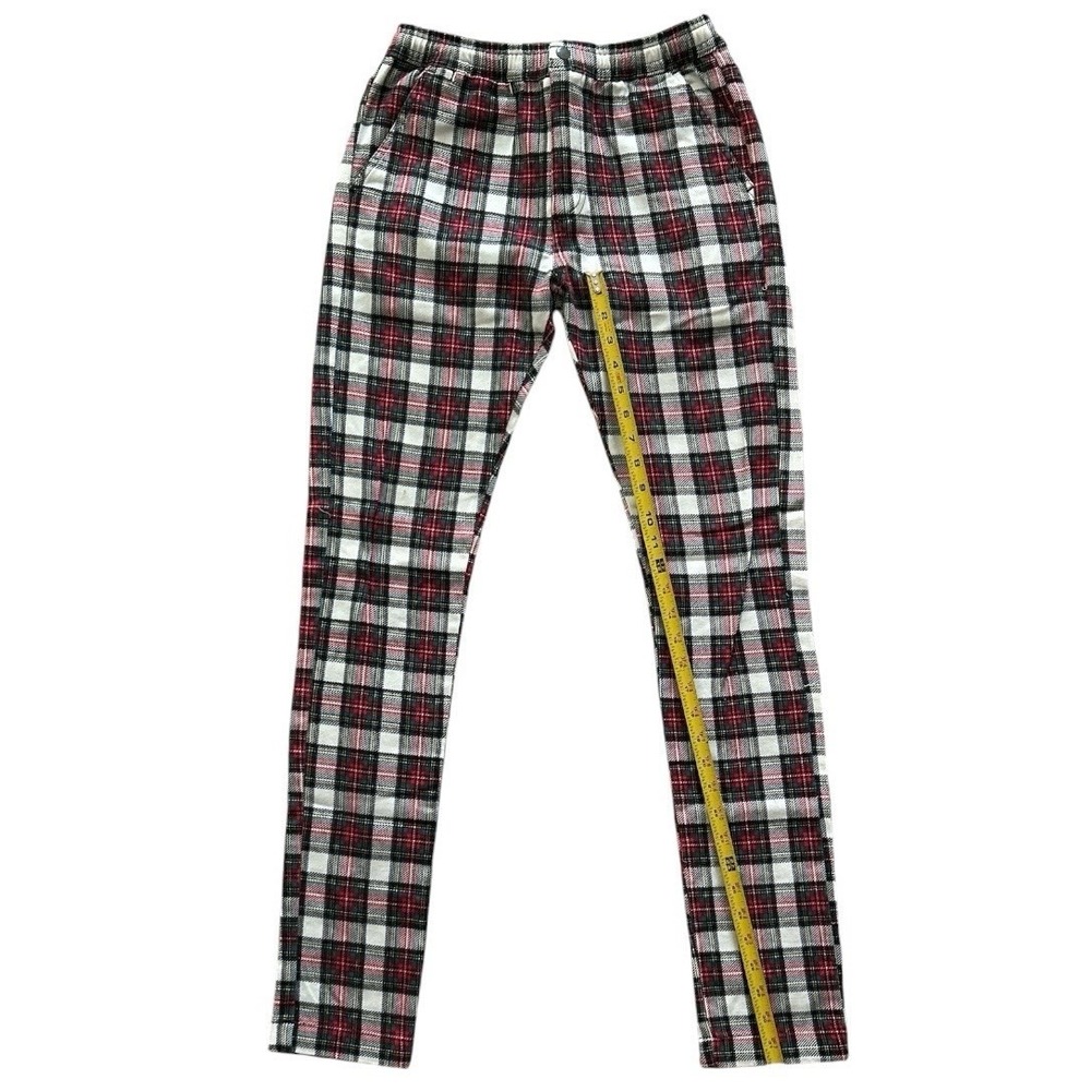 Urban Outfitters Christmas Plaid Slim Fit Pants Elastic Drawstring Size Small - Picture 4 of 7